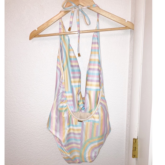 NWOT Kenny Flowers ~ The North Shore Deep V Halter One Piece SZ: Large - Picture 13 of 15